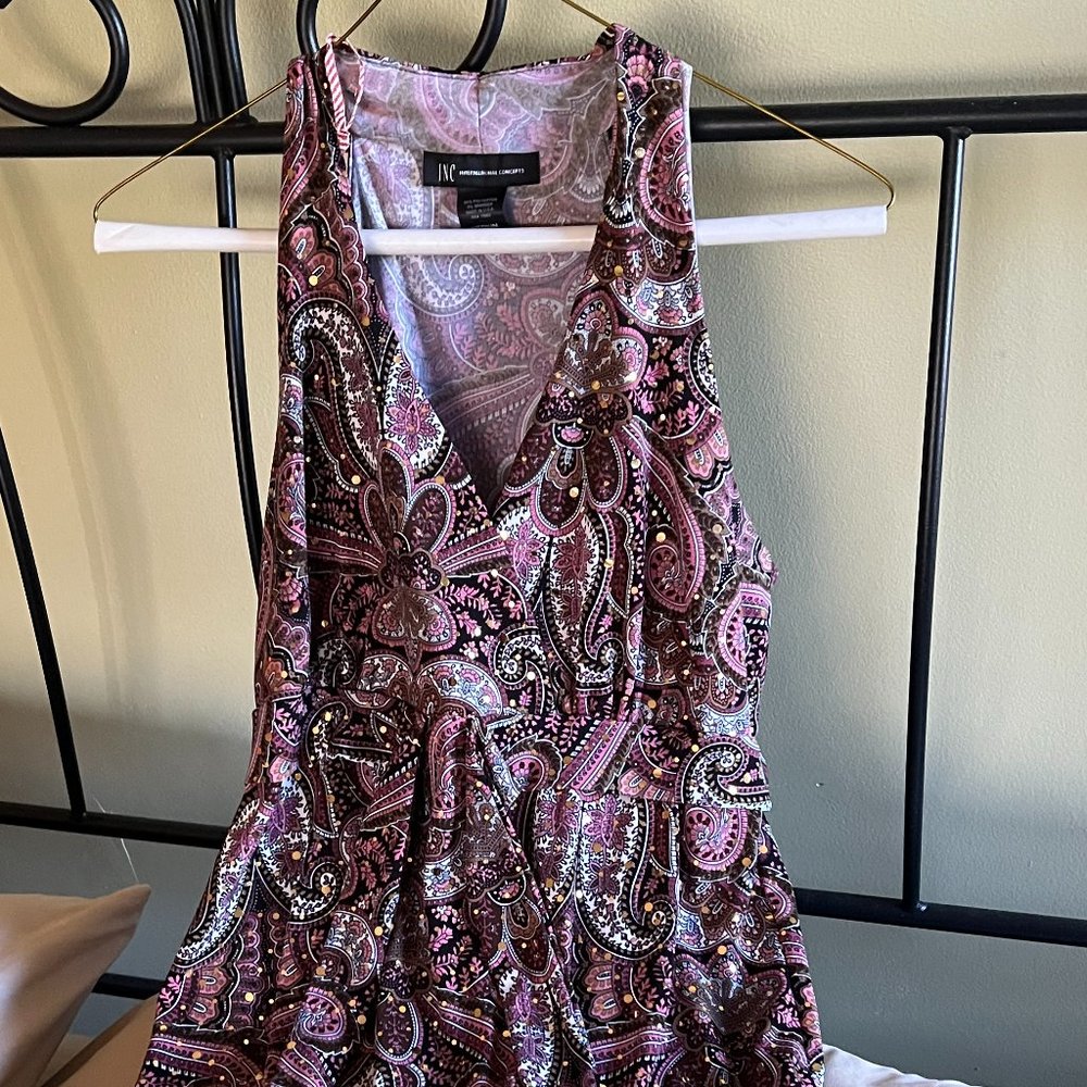 INC. Pink Sparkle Top M
